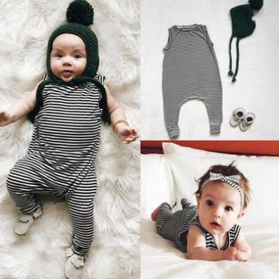 

Summer Kids Newborn Baby Girls Boys Striped One-piece Bodysuit Romper Jumpsuit Floral Pants Clothes Outfits