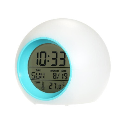 

7 Colors Digital Alarm Clock 1224 Hour Snooze Sleep Function Temperature Timer Led Display for Bedroom Bathroom Gift Present