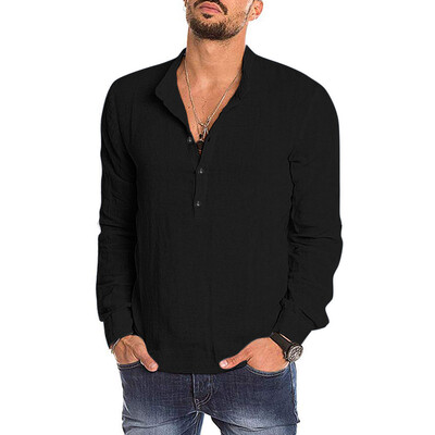 

Toponeto Fashion Mens Casual Solid Long Sleeve V-neck T Shirts Tops Blouses