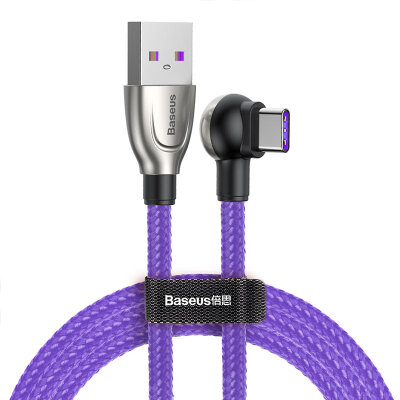 

Best value Type-c data line Huawei p20pro mobile phone elbow line mate2010 fast charge 5A millet 6typc8mix2s Samsung glory v9v10 charger line 1 m purple