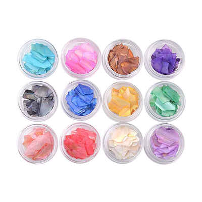 

Women Girls 12Pcsset Shell Slices Nail Art Decoration Set Kit Nail Manicure Sequin Sticker Tool