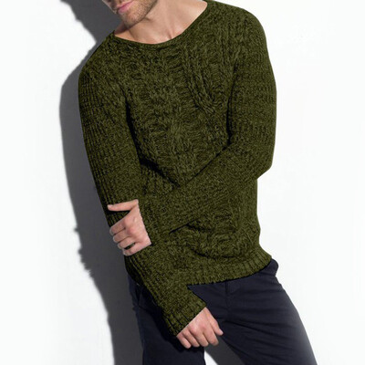 

Men Tops Long Sleeve Solid Round Neck Loose Casual Pullover Sweater Shirt Winter