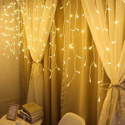 

JPGIF LED Window Curtain Icicle String Fairy Lights Wedding Party Christmas Decor MR