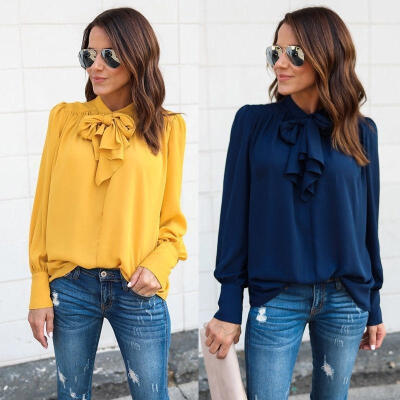 

Fashion Ladies Casual Tops T-Shirt Women Summer Loose Top Long Sleeve Blouse 2 Colors -XL