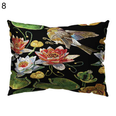 

Fresh Flower Bird Pillow Case Cushion Cover Sofa Bed Car Cafe Office Decoration