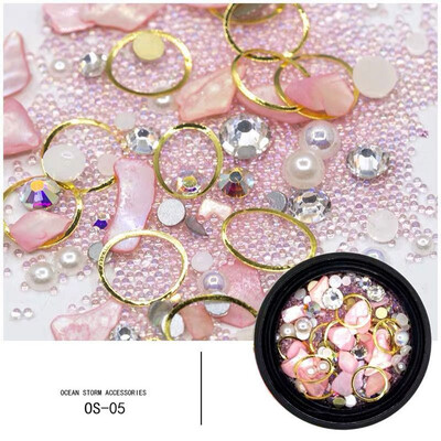 

Toponeto Nail Jewelry Ocean Storm Nail Drill Micro Drill Crystal Sand Shell Metal Jewelry