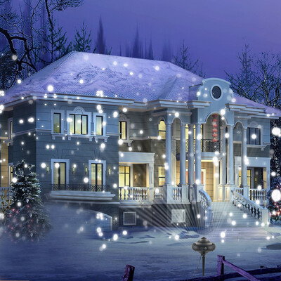 

Gobestart Snowfall Snow Flake Christmas Outside House LED Projector Light Project Decor