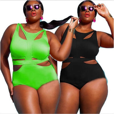 

Plus Size Women Sexy Swimsuit Retro Floral Beachwear One Piece Bikini Swimwear