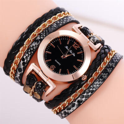 

New Arrival Retro Watch 2019 Leather Band Bracelet Stainless Steel Analog Quartz Wristwatch Women Lady Female Rose Watches