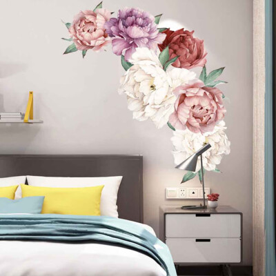 

JPGIF Peony Rose Flowers Wall Art Sticker Decals Kid Room Nursery Home Decor Gift