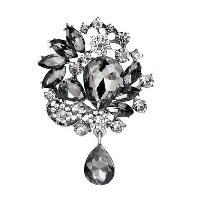 

Hot Sale Brooches Elegant Design Six Color Big Size Brooch Rhinestone White K color Jewelry Brooches For Women