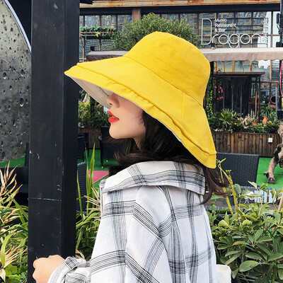 

New spring&autumn hat women fold cloth hat sunscreen sun hat curled along the sun hat