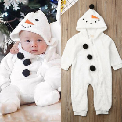 

Newborn Baby Girl Boy Snowman Romper Bodysuit Jumpsuit Autumn Winter Clothes Set