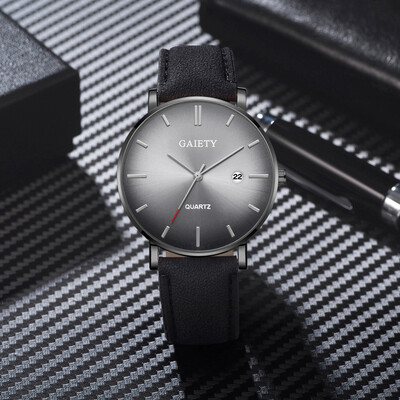 

Gobestart Fashion Simple Simple Casual Calendar Business Leather With Strap Mens Watch