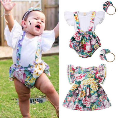 

Newborn Baby Girl Sister Matching Summer Clothes T-shirt Shorts Dress Outfits UK
