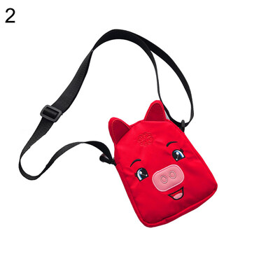

Cute Women Cartoon Pig Small Canvas Crossbody Shoulder Bag Phone Holder Pouch