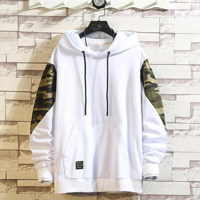 

Toponeto Men Splicing Button Pullover Long Sleeve Hooded Sweatshirt Tops Blouse