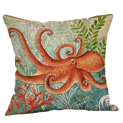 

〖Follure〗Ocean Beach Sea Cotton Linen Pillow Case Sofa Throw Cushion Cover Home Decor