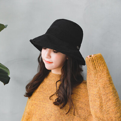 

Fall 2019 new fisherman hat fashion Korean version of small fresh solid color corduroy basin hat street tide cap wholesale