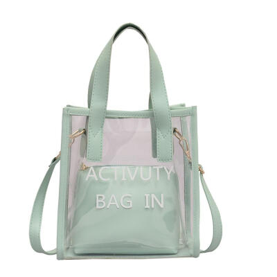 

2pcsset Transparent Shoulder Messenger Handbags Women Clutch Crossbody Bag