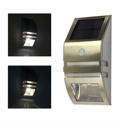 

〖Follure〗1PC Solar Powered 2 LED Wall Light Motion Sensor Lamp Security Outdoor Lamp RF