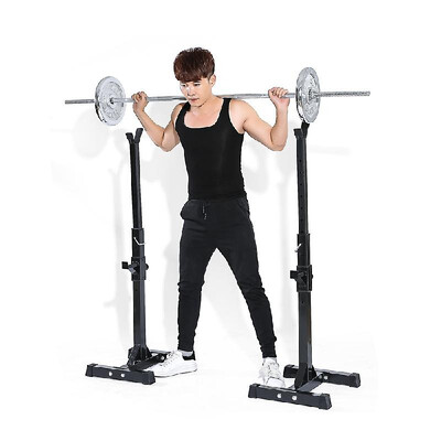 

TOMSHOO Pair of Adjustable Rack Standard Sturdy Steel Squat Stands Bench Press Stand Barbell Racks Holder Home Gym Fitness Exercis