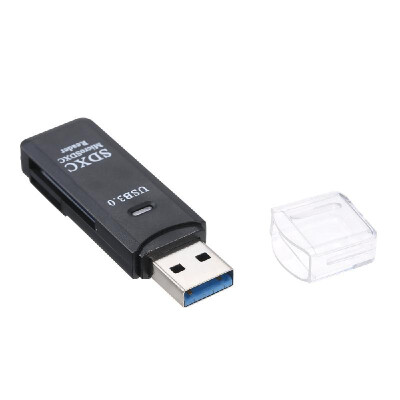 

Multifunctional 2 in 1 Card Reader USB30 High Speed SDMicro SDXC SDHC Memory Card Reader Portable TF Card Adapter ConverterWhit