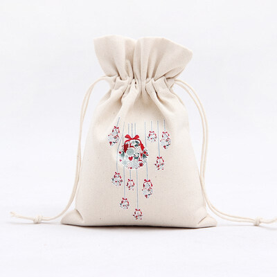 

FUNNYBUNNY Christmas Gift Bags Drawstring Gift Packages Santa Sack Wedding Candy Wrap Bags 95 x 63 Reusable Linen Pouches
