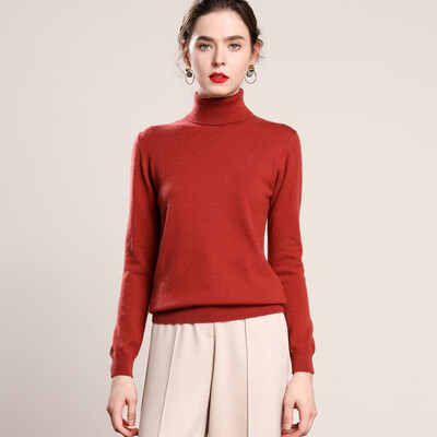 

QIANMUCHUN Womens High Lapel Cashmere Sweater Comfort Soft 5782