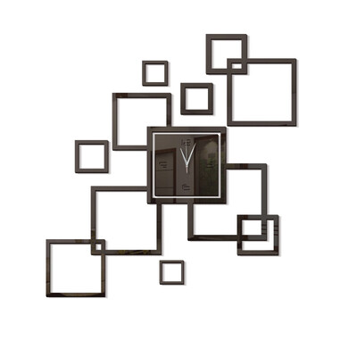 

Mirrored Acrylic Mute Art Wall Clock Diy Square