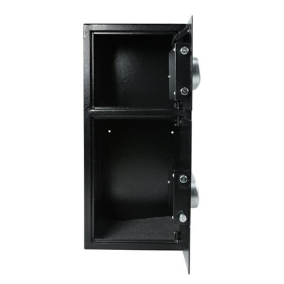 

Double Door Cash Office Security Lock Digital Safe Depository Drop Box Black
