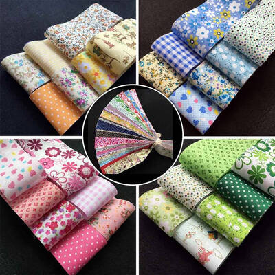 

30pcs Flower Dot Stripe Cotton Cloth Diy Sewing Patchwork Quilting Doll Cloth Handmade Needlework Fabric