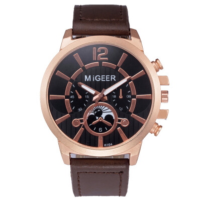 

〖Follure〗MIGEER High-End Fashion Mens Stainless Steel Watch Analog Alloy Quartz Watch