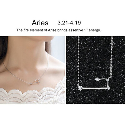 

Shiny Rhinestone Women Horoscope Astrology Constellation Sign Guardian Necklace