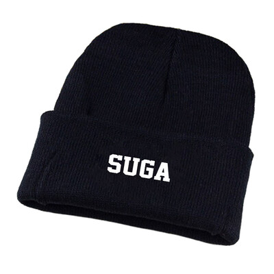 

Kpop BTS Bangtan Boys 3D Embroidery Knit Hat Winter Warm Cap Slouchy Solid Skull Beanie Hat SUGA JIMIN V JIN J-HOPE Black Knit Cap