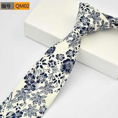 

Cotton Mens Tie Korean Narrow Fashion British Trendy Wedding Groom Wedding Tie Narrow 6CM