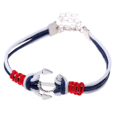 

Ships Anchor Knitted String Bracelet Bangle Women\Girl Fashion Rope