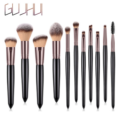 

Toponeto 11PCS Wooden Foundation Cosmetic Eyebrow Eyeshadow Brush Makeup Brush Sets Tools