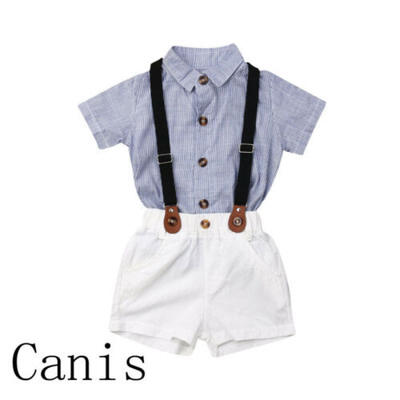 

2pc Toddler Baby Clothes Kids Boys Cotton Summer Shirt TopShort Pants Gentleman