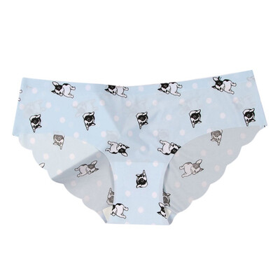 

New Seamless Sexy panties Low-Rise Ice Silk underwear women Lingerie Breathable Cartoon Print Cute Girl Ultra-thin Briefs