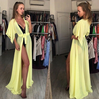 

Women Summer Sexy Beach Kaftan Maxi Dress Holiday Swimwear Bikini Cover Up