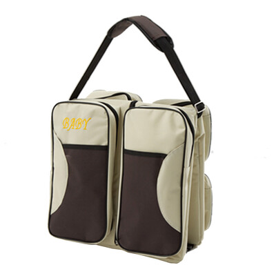 

Multi-function Foldable Crib Bed Folding Bag Large Capacity Portable Mummy Bags Newborn Carrier Shoulder Handbag TravelNavy Blue