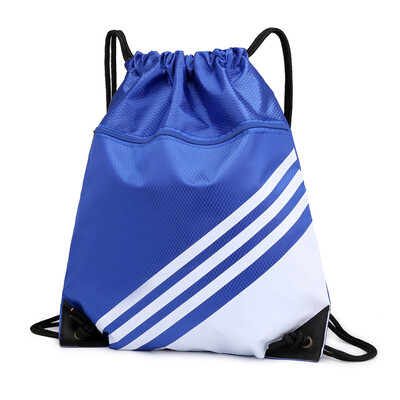 

Customized rope harness pocket shoulder bag light nylon cloth sport simple travel large capacity fitness backpack for men&w