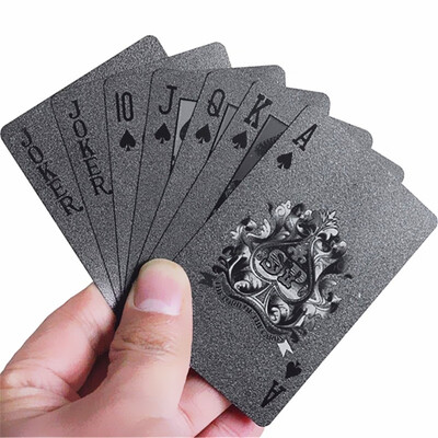 

54PCS Durable Waterproof Black Gold Foil Poker Playing Card Deck Gift Board Game