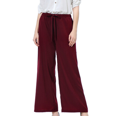 

Womens Ladies Loose Pants Palazzo Wide Leg Baggy Crop Casual Work Trousers OL