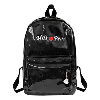 

Holographic Laser PU Backpacks Women Embroidery Girls Shoulder School Bags