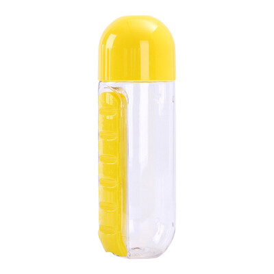 

600 ml My Water Bottle Sport Combination Daily Pill Box Organizer Drinking Sealed Leakproof Plastic Bottle