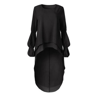 

Women Lantern Long Sleeve Irregular Hem Shirt Dress Casual Tops Blouse