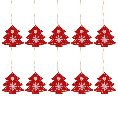 

10Pcs Red&White Wooden Deer Bell Christmas Decorations Pendants Ornaments for Xmas Tree Home Party Kids Gift Festive Supplies