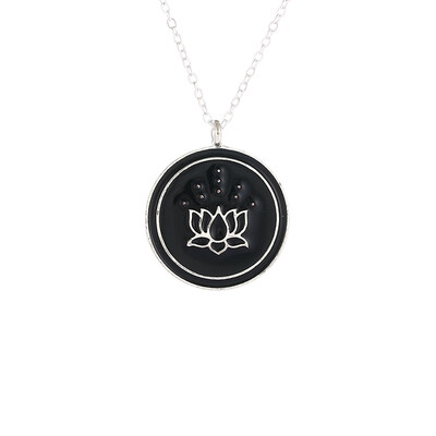 

Fashion Jewelry Magical Talisman Series Glaze Enamel Drop Lotus New Beginings Charm Pendant Necklace For Women